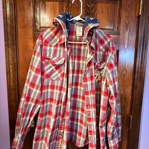 Disney Red and Blue Plaid jacket with Mickey Mouse Accents